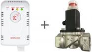 КОМПЛЕКТ: сигнализатор газа Кенарь GD50-CN (метан+СО)+клапан отсекатель GV-80-DN15 (1/2)